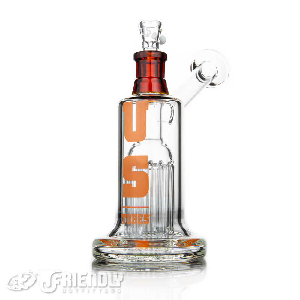 US Tubes 18mm 12 Arm Tree Bubblers w/ Orange Label and Worked Joint