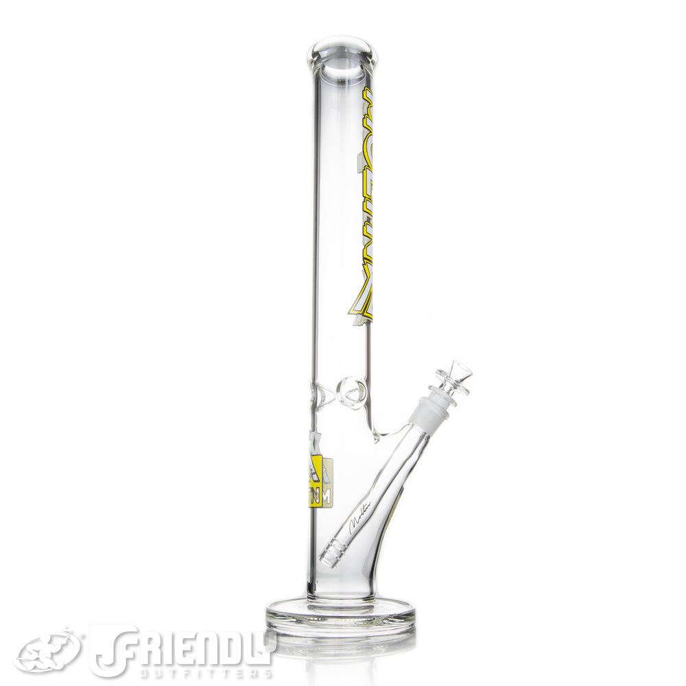 Moltn Glass 18" Straight Tube w/Yellow & White Label