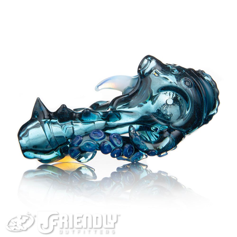 Mako Glass Transparent Blue w/ Blue Eye Sea Monster Spoon