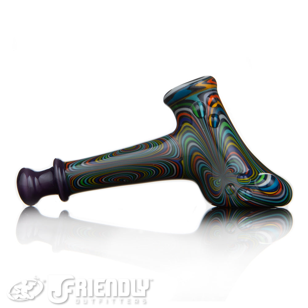 Fat Bottom Glass Rainbow Reversal Hammer w/Heavy UV Linework