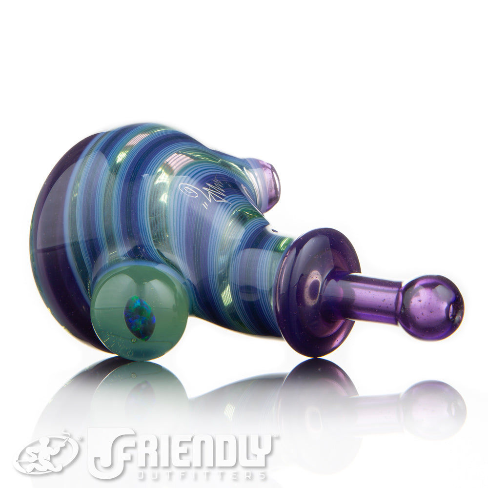 Amar Glass Three Hole Bowl Electric Purple Spoon