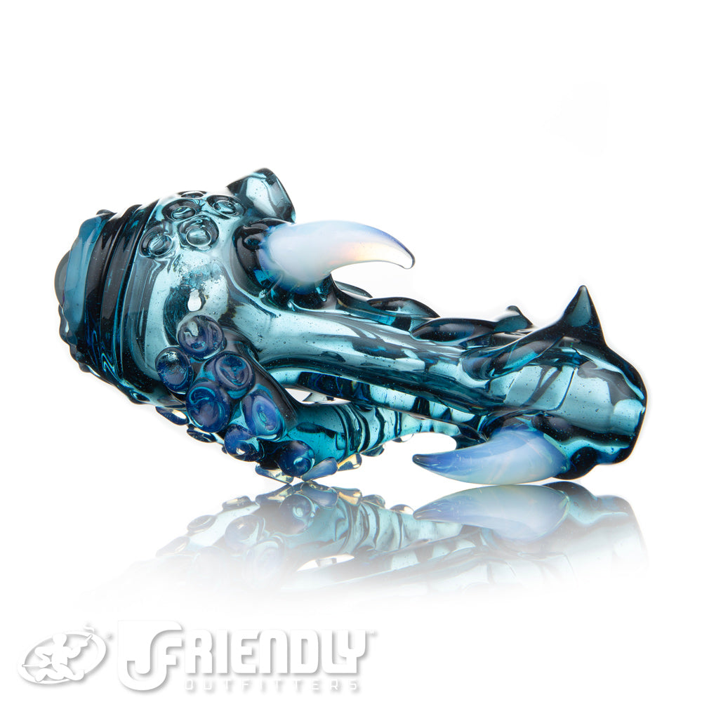 Mako Glass Transparent Blue w/ Blue Eye Sea Monster Spoon