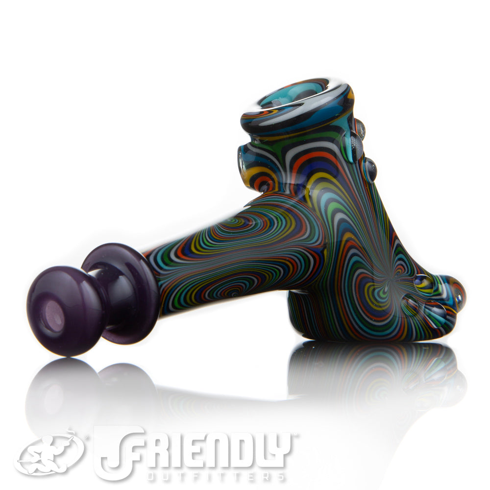 Fat Bottom Glass Rainbow Reversal Hammer w/Heavy UV Linework