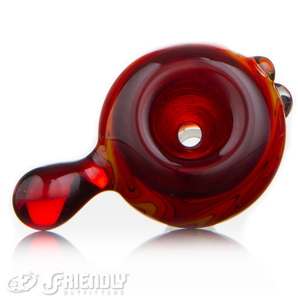 Fat Bottom Glass 14mm Red and Orange Wig Wag Slide #13