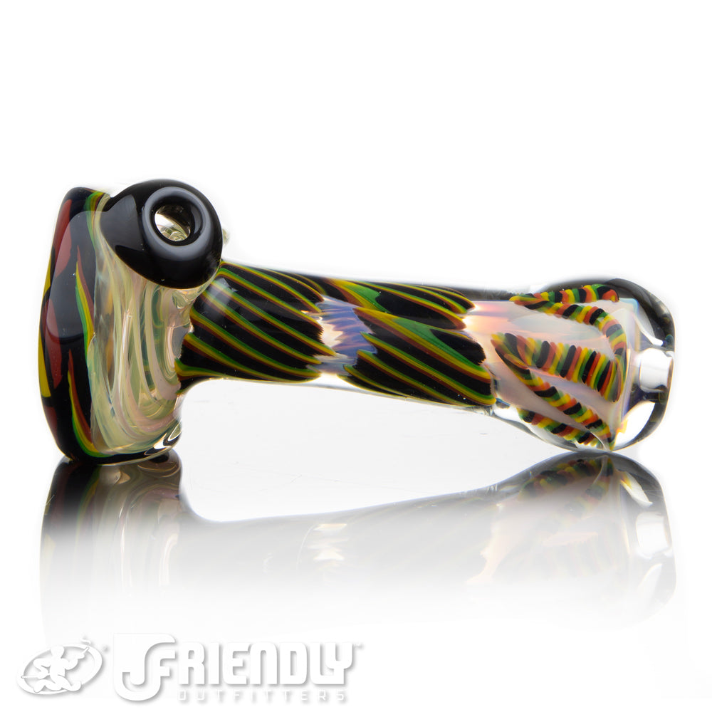 Talent Glass Worked Front Spoon w/ Rasta Accents