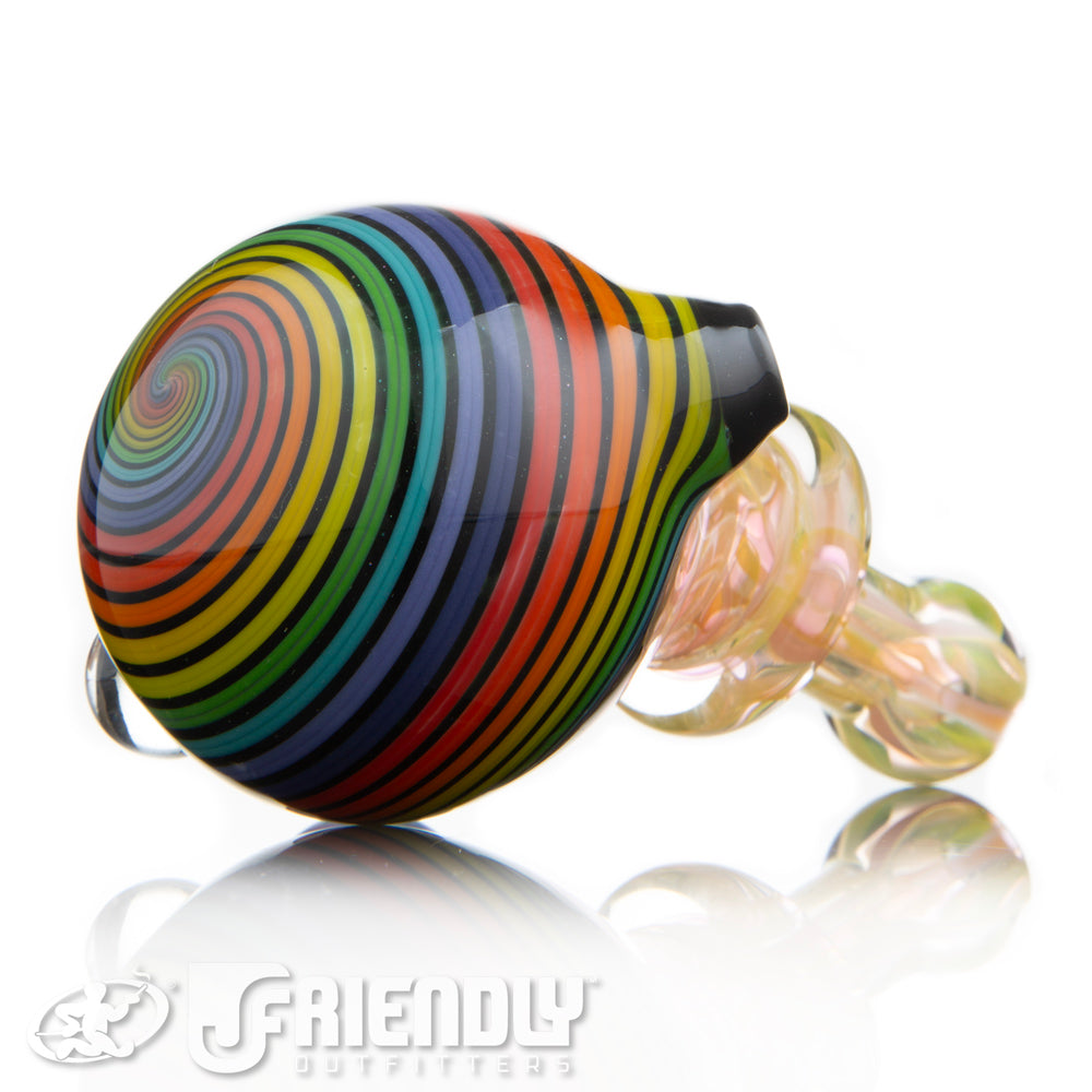 Amar Glass Three Hole Bowl Rainbow Spiral Fumed Mouth Piece Spoon