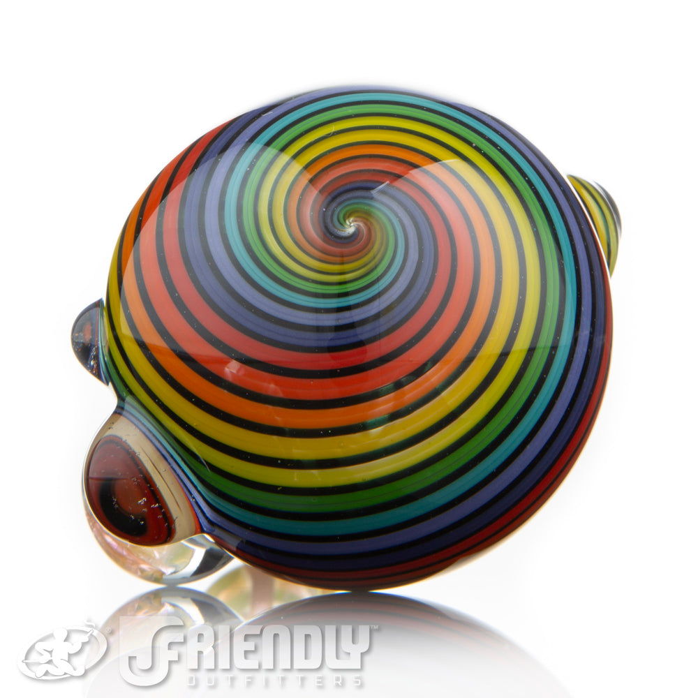 Amar Glass Three Hole Bowl Rainbow Spiral Fumed Mouth Piece Spoon