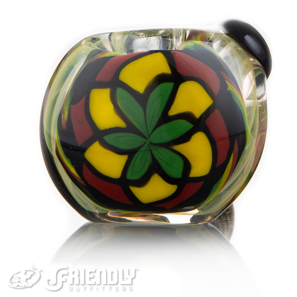 Talent Glass Worked Front Spoon w/ Rasta Accents