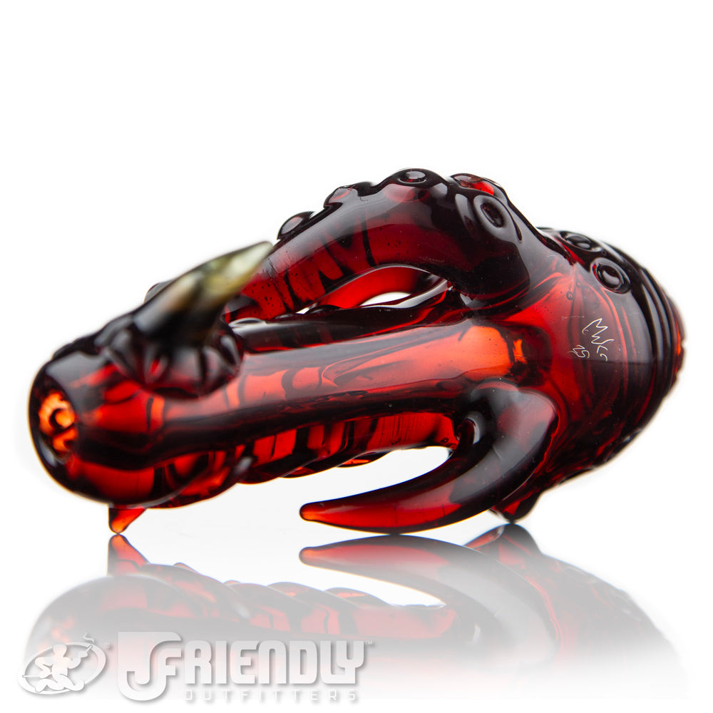 Mako Glass Dark Red Creature Spoon #13