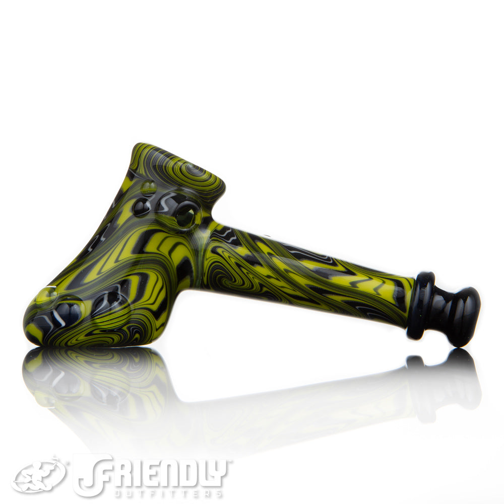 Fat Bottom Glass Black and Yellow Off Axis Hammer