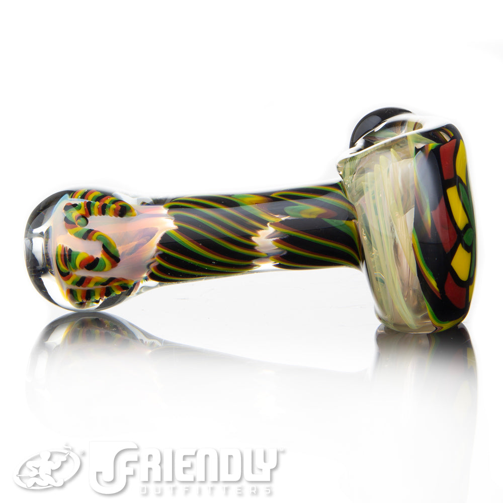 Talent Glass Worked Front Spoon w/ Rasta Accents