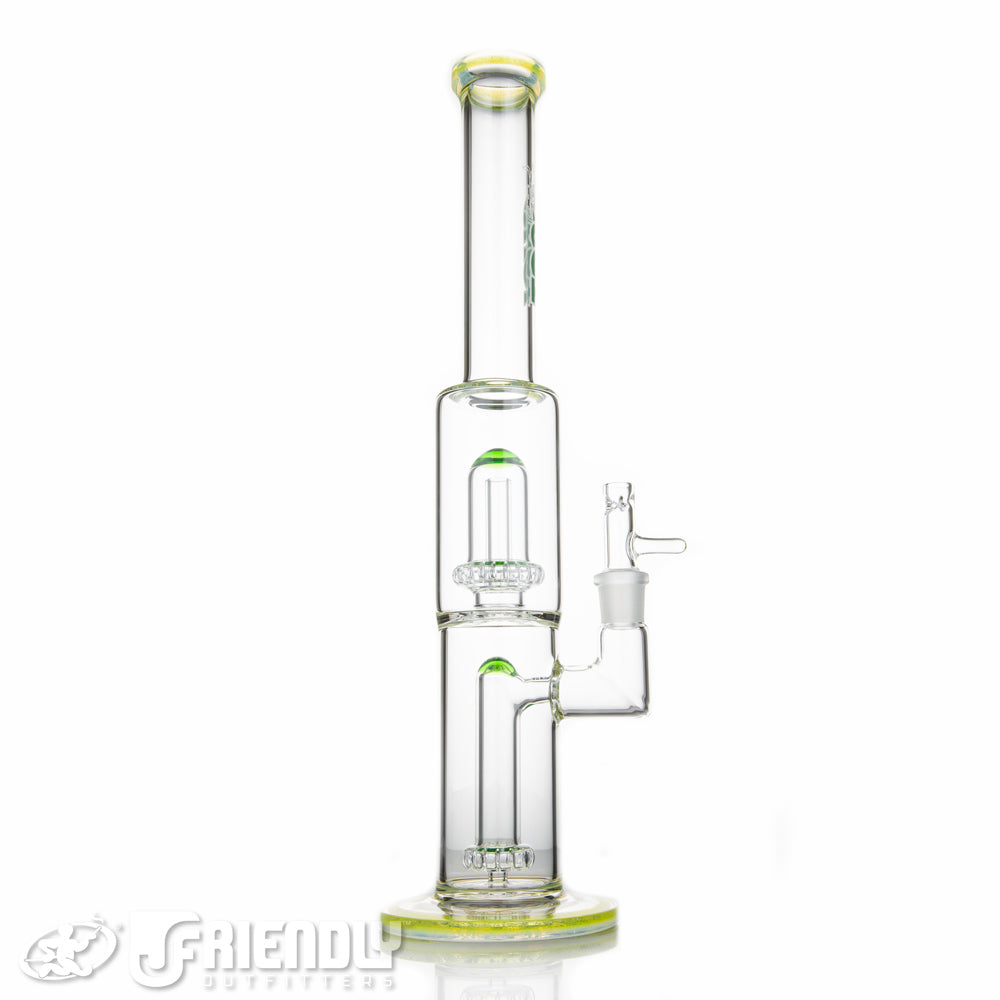 Toro Glass Full Size 18mm Circ to Circ w/Yellow Lips and Green Caps