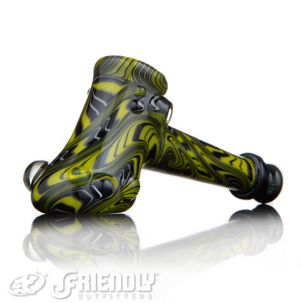 Fat Bottom Glass Black and Yellow Off Axis Hammer