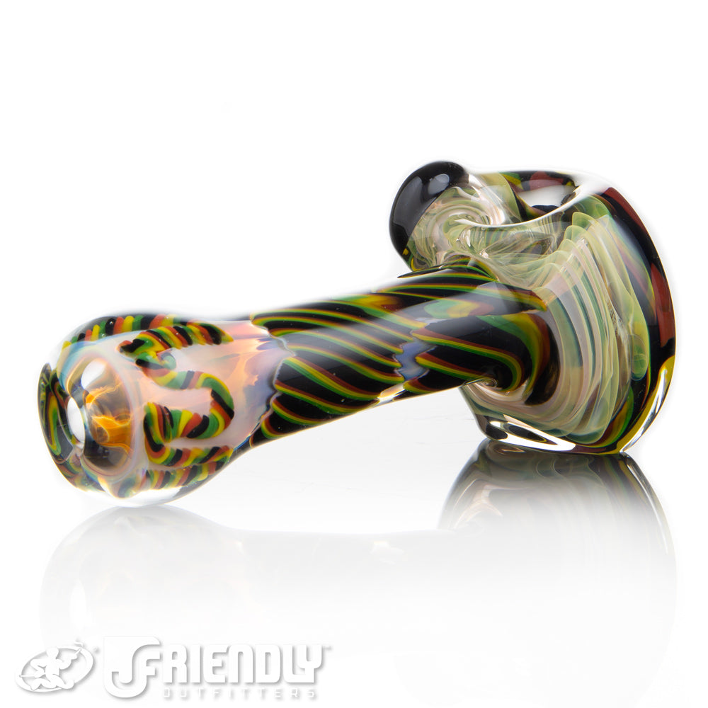 Talent Glass Worked Front Spoon w/ Rasta Accents