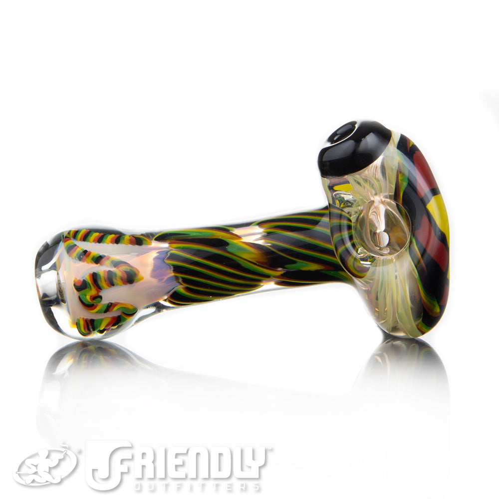 Talent Glass Worked Front Spoon w/ Rasta Accents