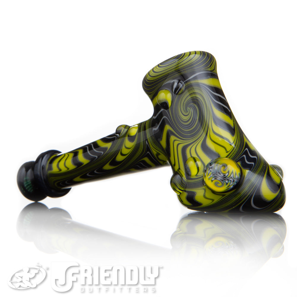 Fat Bottom Glass Black and Yellow Off Axis Hammer