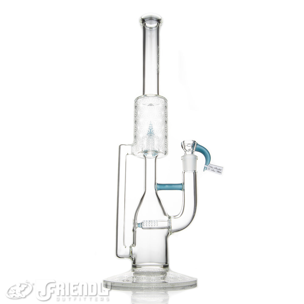 Sovereignty Glass Full Size Stemline Hornet w/ Cold Work & Blue Stardust x Star White Accent