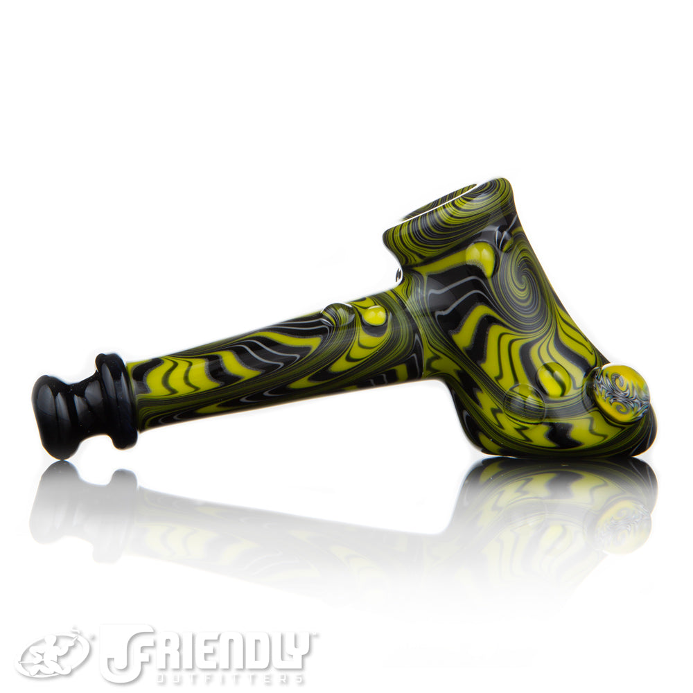 Fat Bottom Glass Black and Yellow Off Axis Hammer