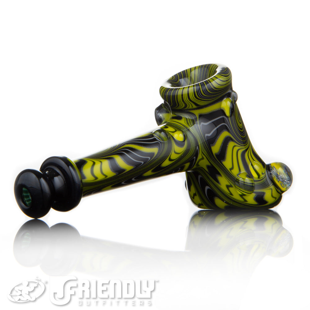 Fat Bottom Glass Black and Yellow Off Axis Hammer