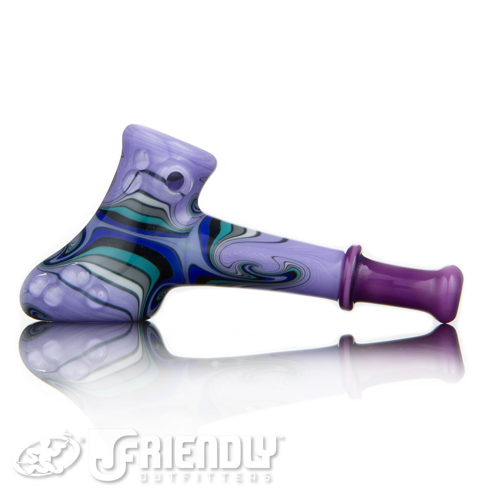 Fat Bottom Glass Purple Reversal Hammer w/UV Line Work