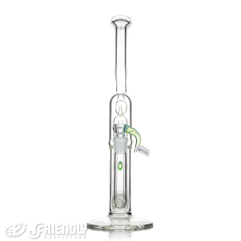 Sovereignty Glass 3Cut 360 Stemline to Grid Dome Natty Neck w/ Egyptian Green Accent
