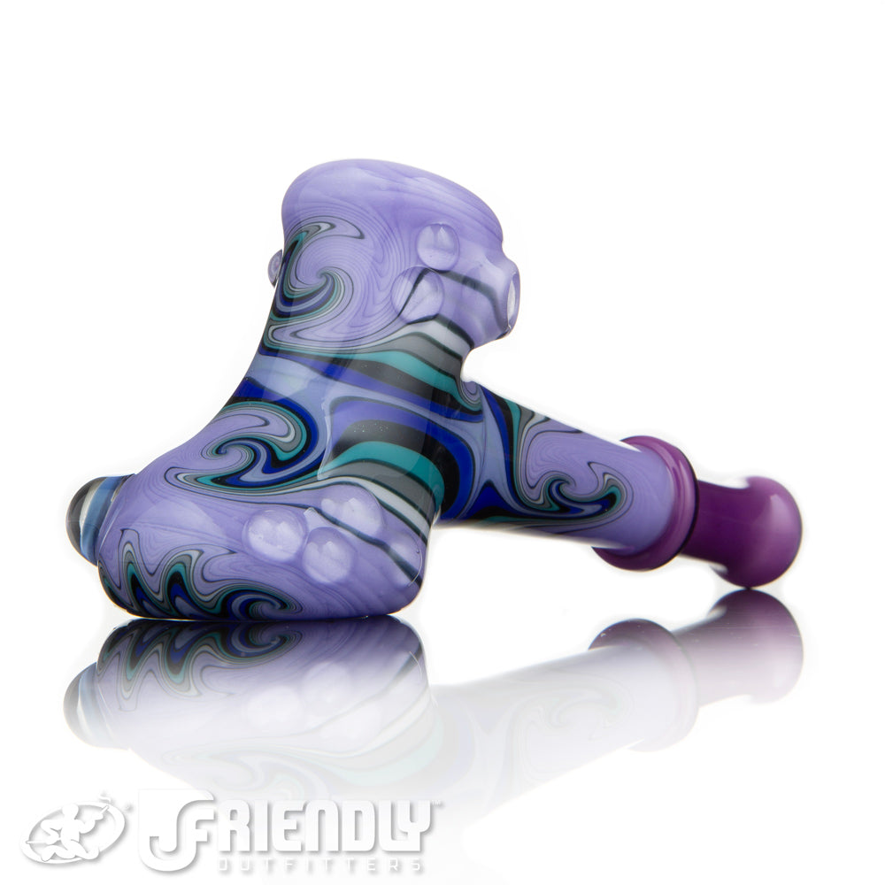 Fat Bottom Glass Purple Reversal Hammer w/UV Line Work