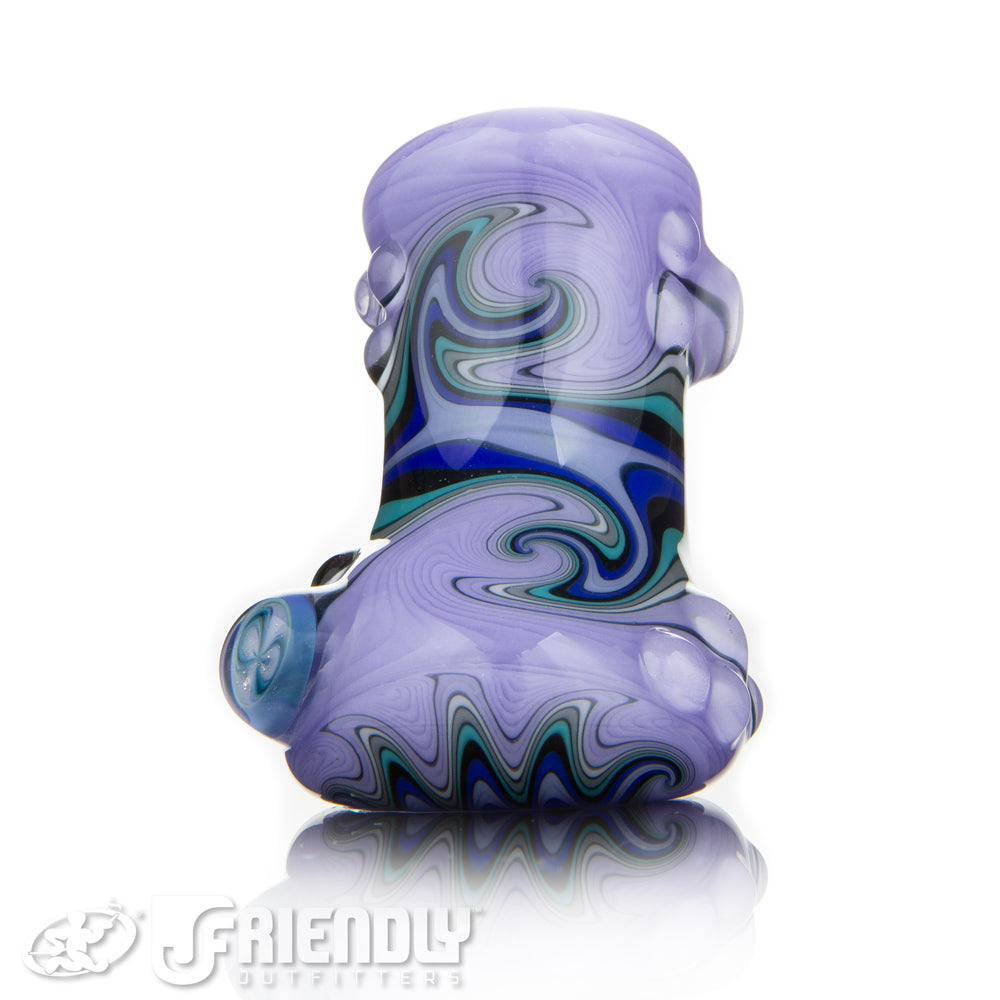 Fat Bottom Glass Purple Reversal Hammer w/UV Line Work