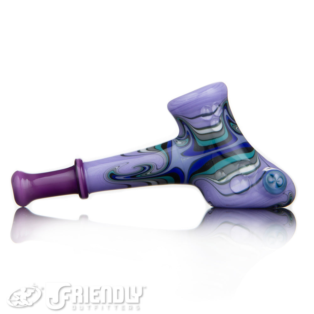 Fat Bottom Glass Purple Reversal Hammer w/UV Line Work