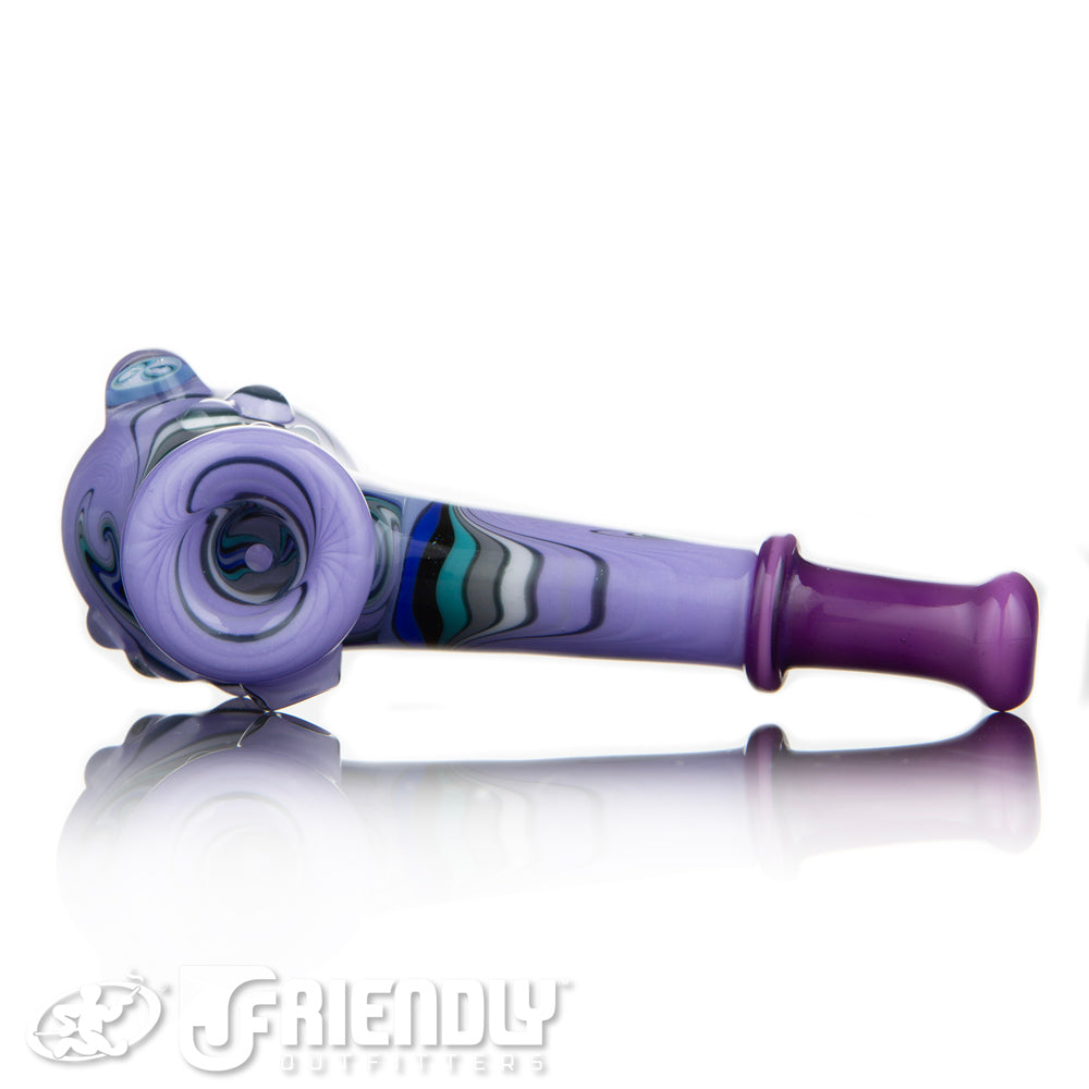 Fat Bottom Glass Purple Reversal Hammer w/UV Line Work