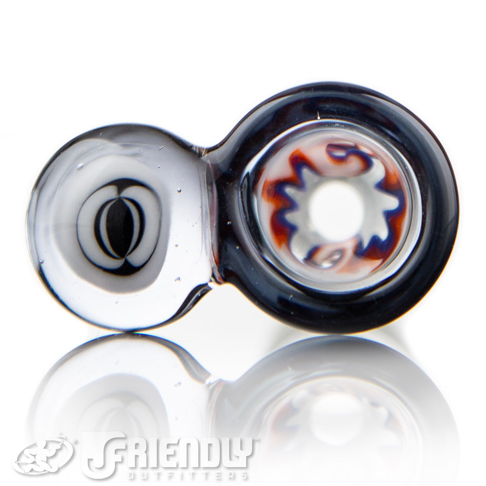 Talon Glass 18mm Blue, Red & White Wig Wag Slide