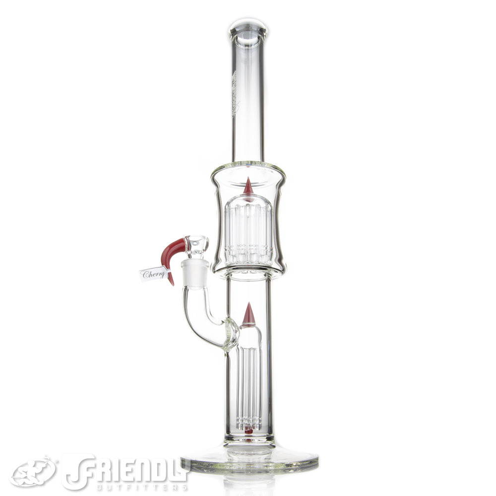 Sovereignty Glass Slitted Fixed 4 to 12 Arm Tree w/ Partial Cherry Accents