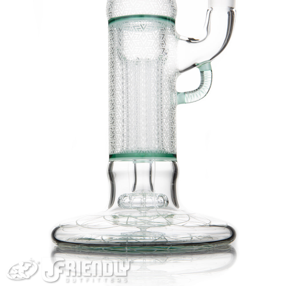 Sovereignty Glass Full Size Natty Neck Hollow Foot Peyote Pillar w/Full Atlantis/Starlight Accents and Blasted Patterns