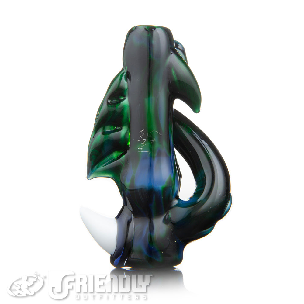 Mako Glass Dark Green Sea Creature Chillum