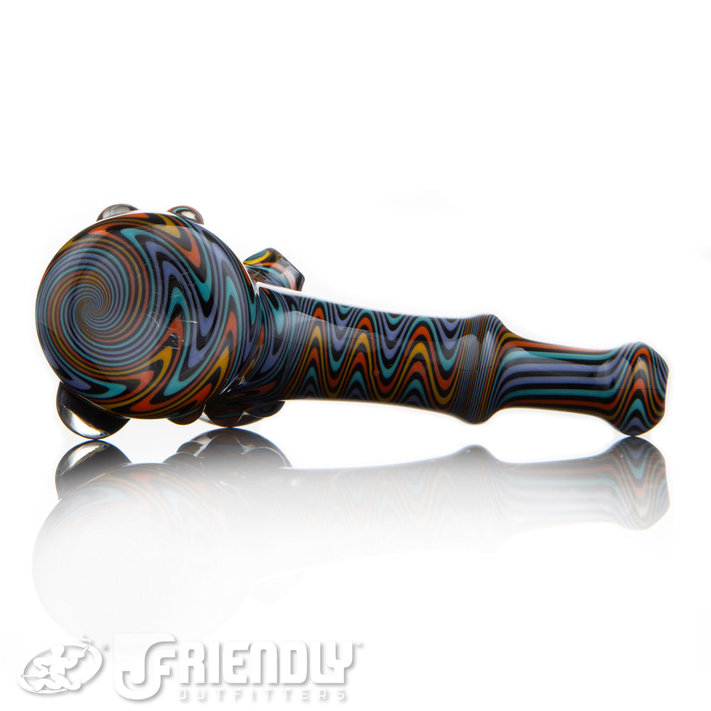 Fat Bottom Glass Small Pocket Hammer w/Orange and Blue Reversal, Mille and UV Line Work