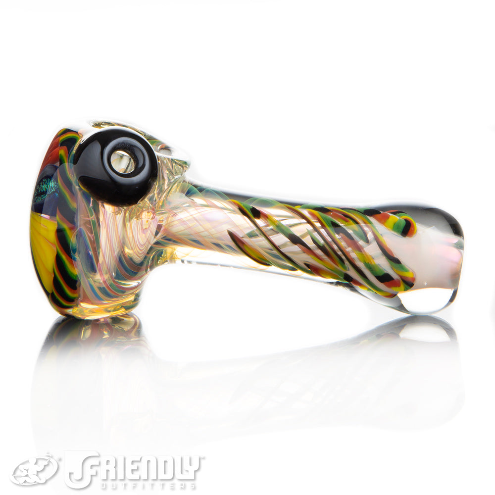 Talent Glass Dichro Floral Front Spoon w/ Rasta Accent A