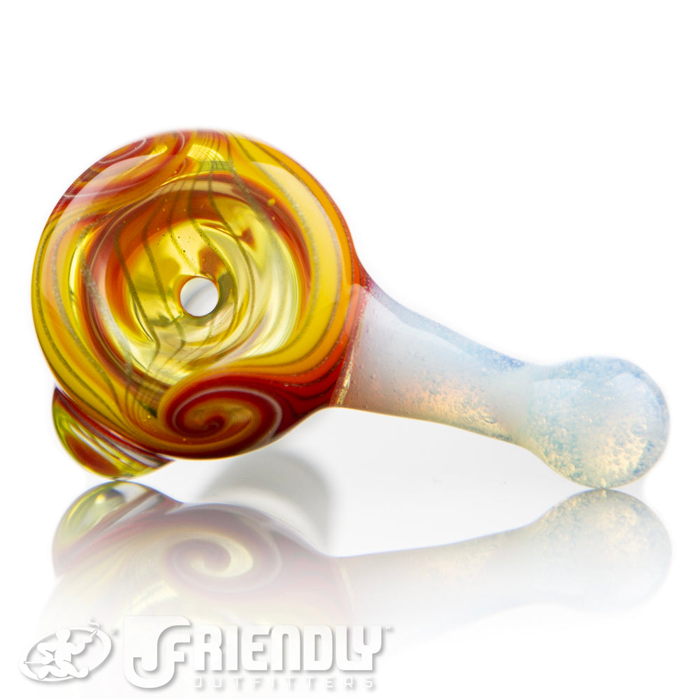 Mitchell Glass 18mm Yellow & Red w/ White Accent Slide