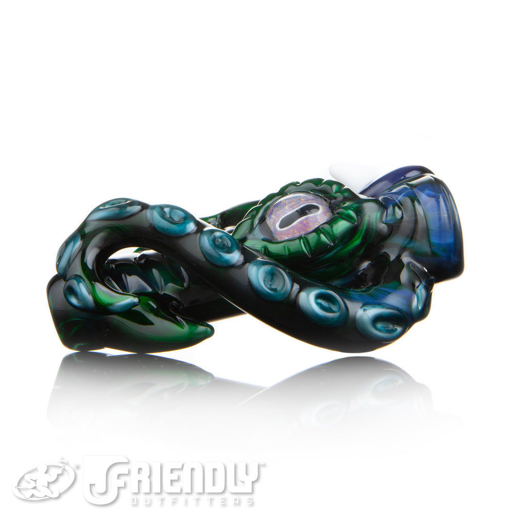 Mako Glass Dark Green Sea Creature Chillum