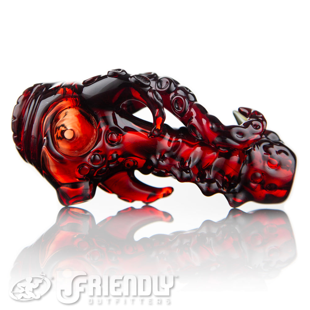 Mako Glass Dark Red Creature Spoon #17