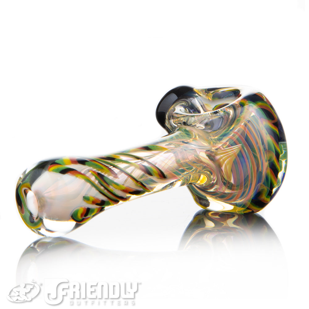 Talent Glass Dichro Floral Front Spoon w/ Rasta Accent A