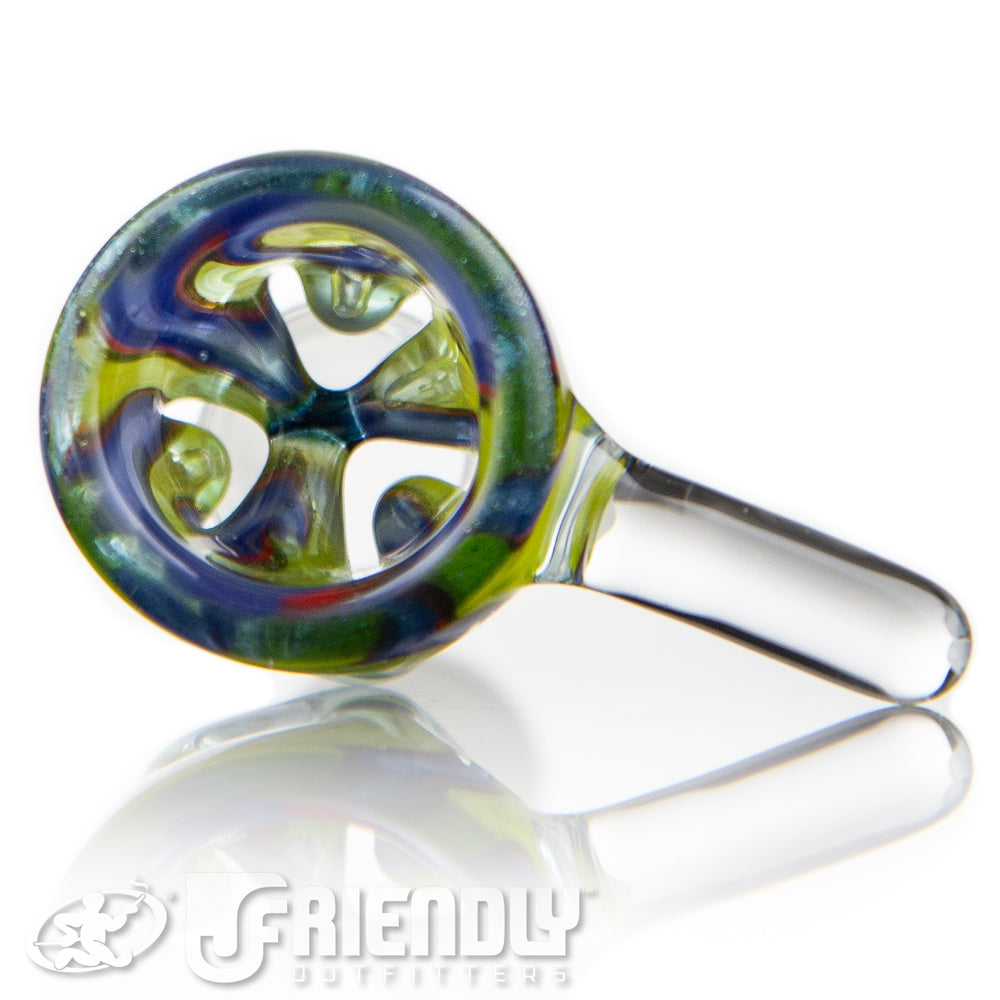 Liberty Glass 18mm Yellow & Purple Multi Pinch Slide