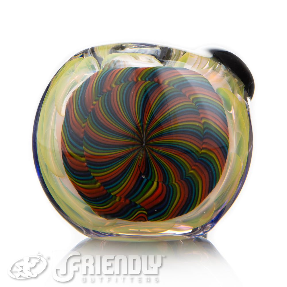 Talent Glass Dichro Swirl Spoon w/ Spiral Swirl Rainbow Front Accent