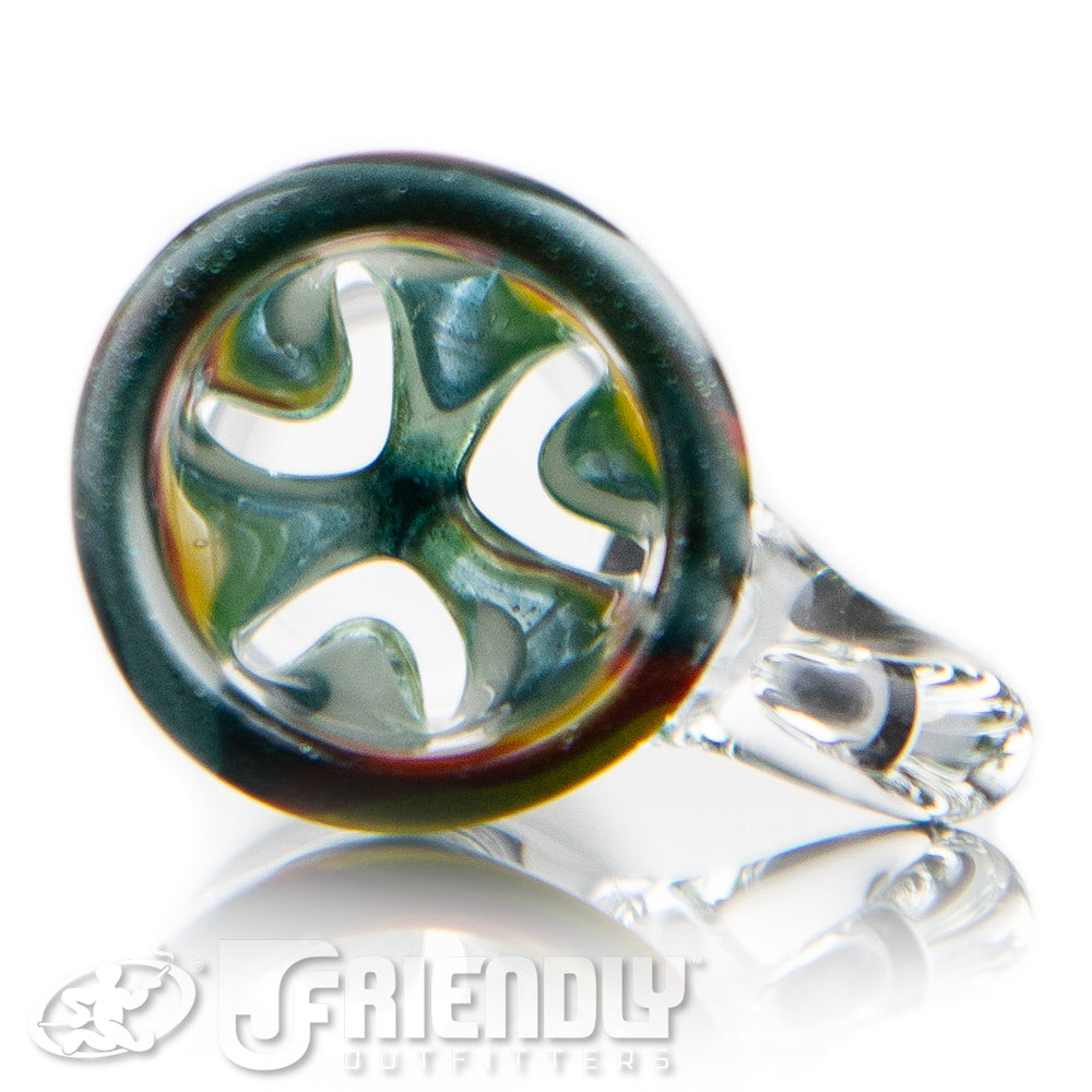 Liberty Glass 18mm White & Rasta Multi Pinch Slide