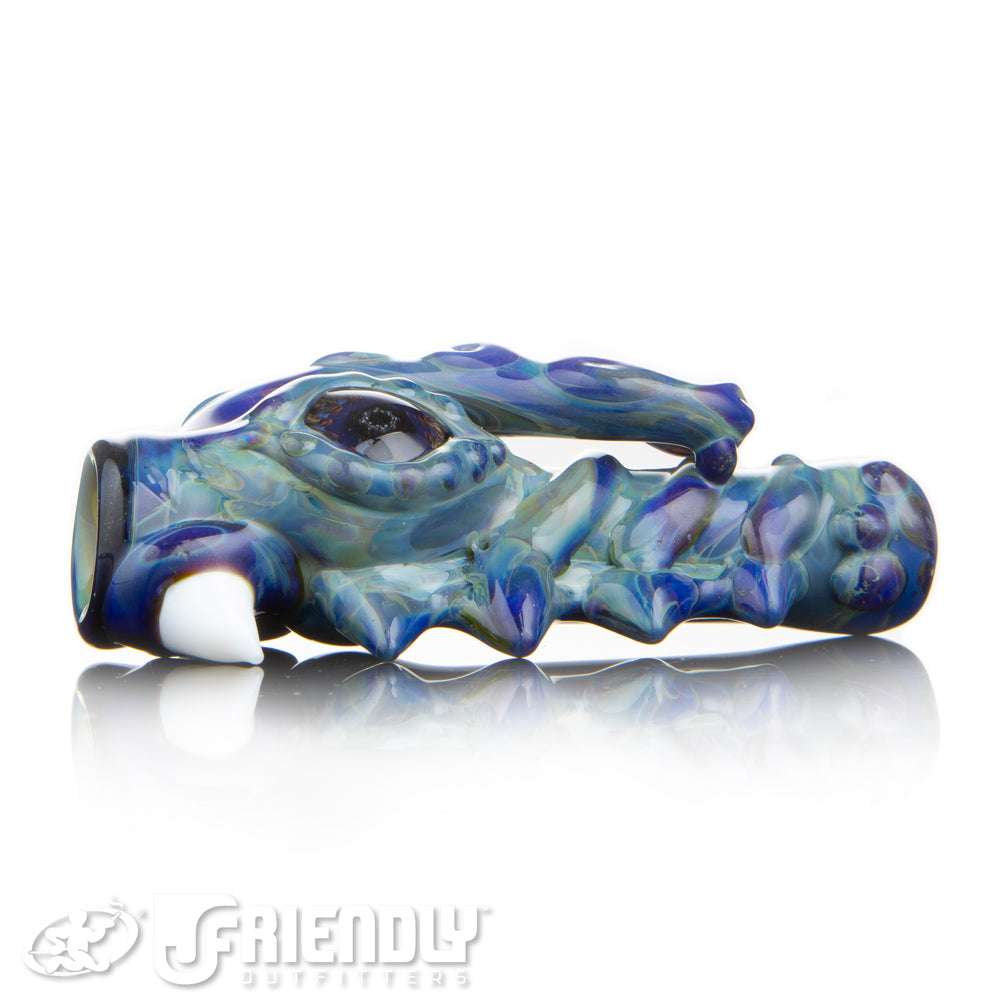 Mako Glass Worked Blue Sea Creature Chillum