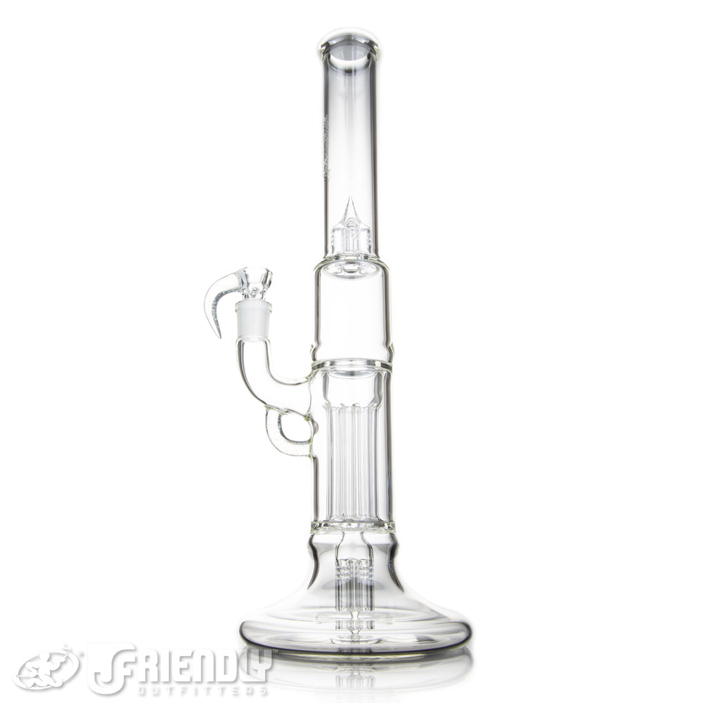 Sovereignty Glass Hollow Foot 4 Arm Pillar w/Crushed Opal Accents