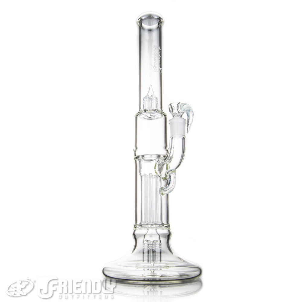 Sovereignty Glass Hollow Foot 4 Arm Pillar w/Crushed Opal Accents