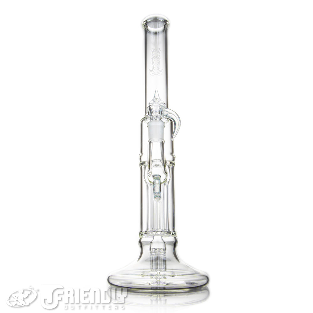 Sovereignty Glass Hollow Foot 4 Arm Pillar w/Crushed Opal Accents