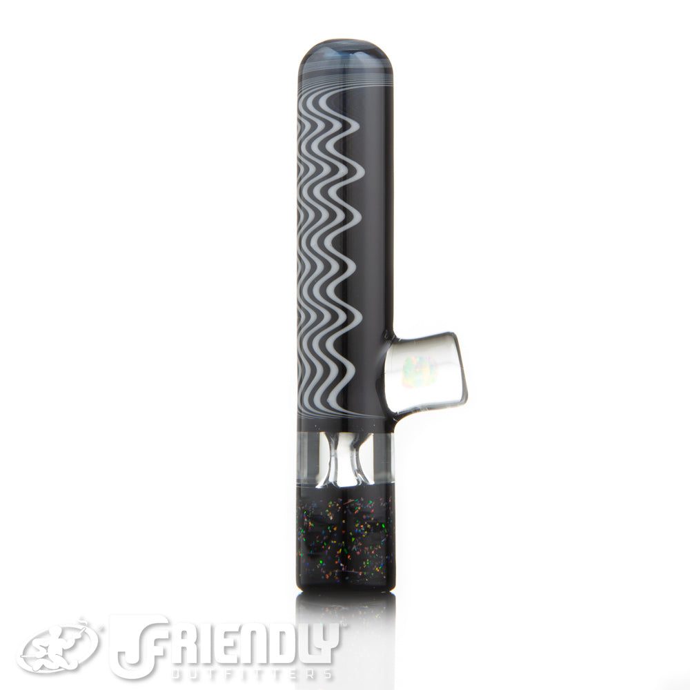 Amar Glass Black and White Chillum #1