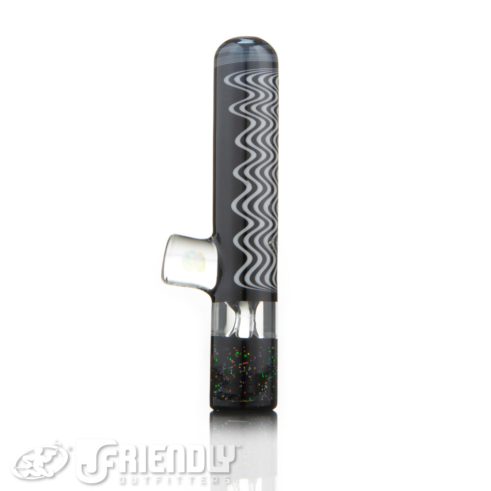 Amar Glass Black and White Chillum #1