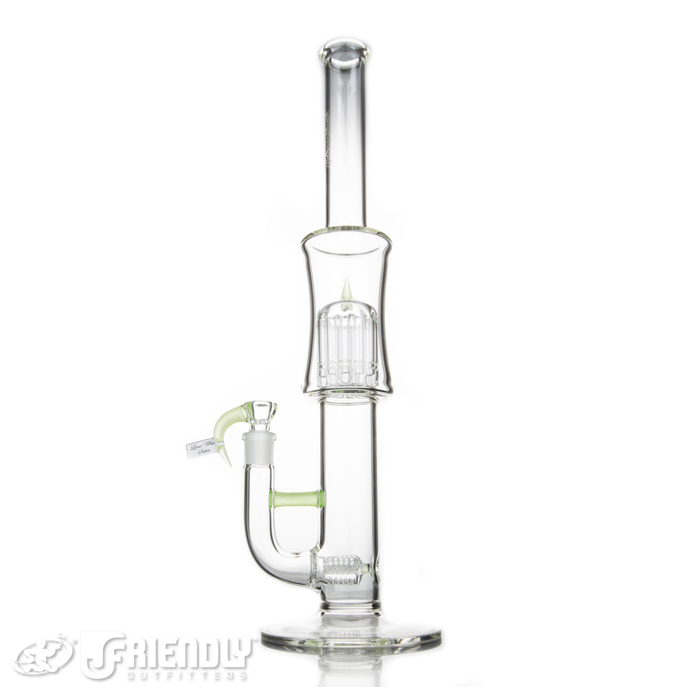 Sovereignty Glass Three Line/12 Arm w/Minor Lime White Satin Accents