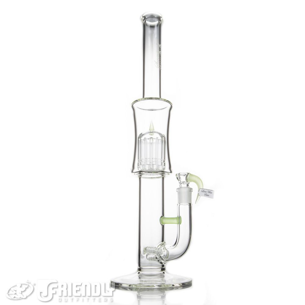 Sovereignty Glass Three Line/12 Arm w/Minor Lime White Satin Accents